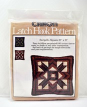Vintage 1977 Caron Latch Hook Rug Canvas Pattern Bargello Square 27&quot; x 27&quot; - $28.45