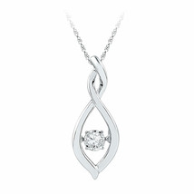Sterling Silver Womens Round Diamond Infinity Twinkle Moving Pendant .03 Cttw - £87.56 GBP