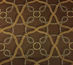 Waverly Chain Reaction Bronze Brown Chains Toile Cotton Fabric By The Yard 54&quot;W - £8.40 GBP