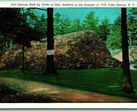 Fort George Lake george New York NY UNP Unused Linen Postcard I2 - $4.22