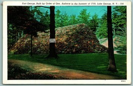 Fort George Lake george New York NY UNP Unused Linen Postcard I2 - £3.35 GBP