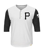 Majestic Athletic Men&#39;s Pittsburgh Pirates Fan 3/4 Sleeve T-Shirt, White... - £19.46 GBP