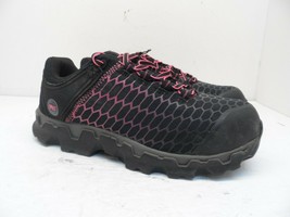 Timberland PRO Women&#39;s Powertrain Alloy-Toe Work Shoes A1RTM Black/Pink 10W - £65.49 GBP
