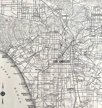 Los Angeles City Map 1935 California Antique Atlas Street View 14 x 11&quot; ... - £31.44 GBP