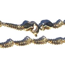 Sterling Silver Vermeil 7 Inch twisted Chain Bracelet - £22.14 GBP