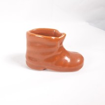 Miniature Ceramic Shoe Boot Plater Burnt Orange Vintage - £14.36 GBP