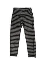 ATHLETA Womens Leggings CHATAURANGA Black/Gray  Striped Activewear Size XS - £10.50 GBP