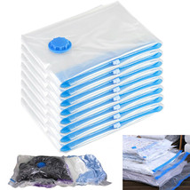 10 Pc Vacuum Storage Bags Space Saver And Travel Hand Pump To Organize S... - £38.36 GBP