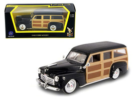1948 Ford Woody Wagon Black 1/43 Diecast Model Car by Road Signature - $25.99