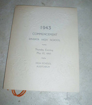 Vintage 1943 Ephrata High School Commencement Program - £15.01 GBP