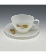 Vintage Fire King Glass Wheat pattern Teacup And Saucer Wheatgrass Repla... - $14.99