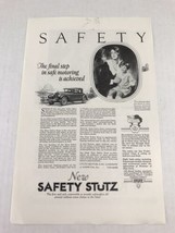Safety Stutz Automobile Vtg 1926 Print Ad Mother And Child Advertising Art - £7.76 GBP