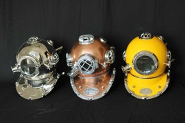 Vintage Reproduction Diving Helmet Lot of three Premium Antique Diver&#39;s ... - £994.27 GBP
