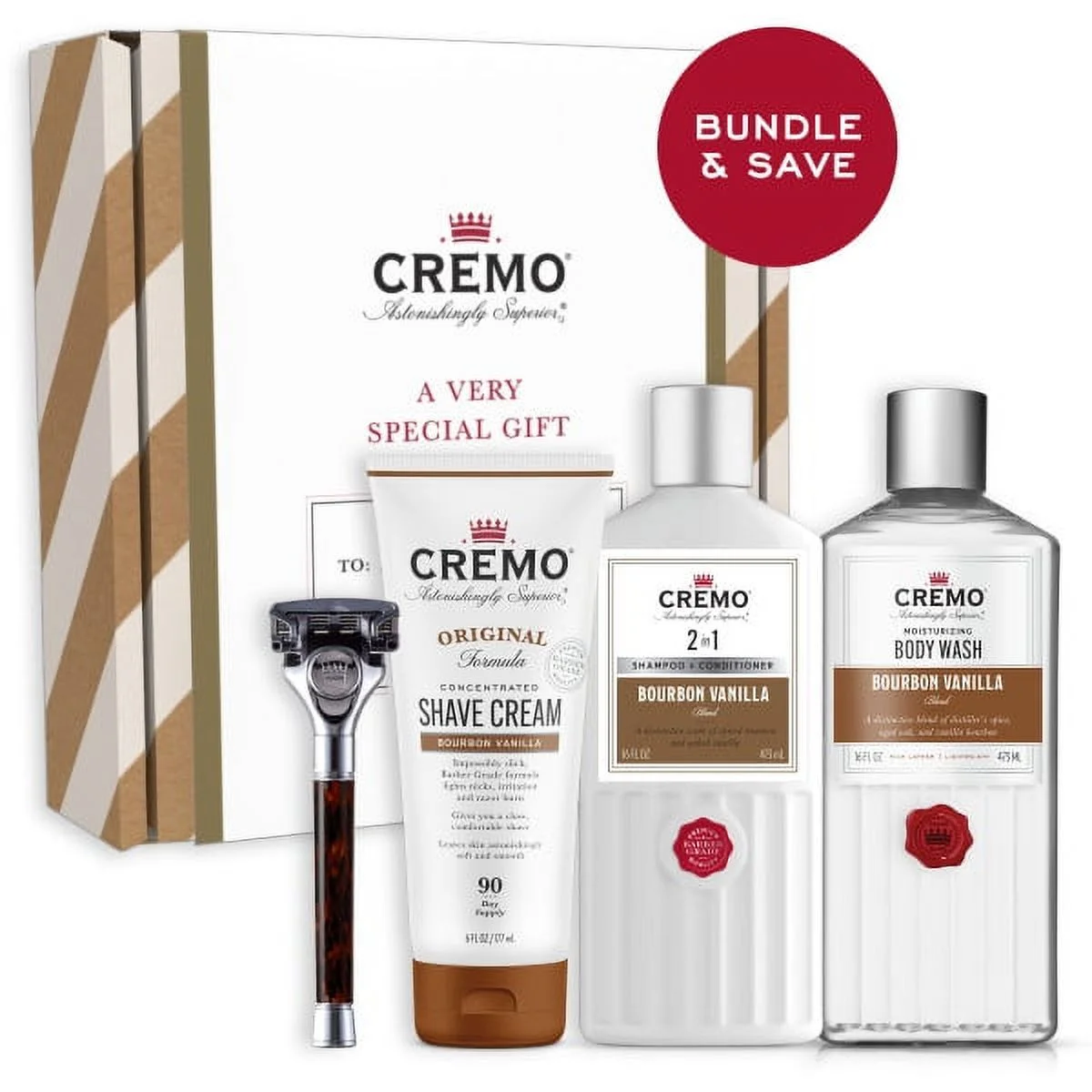 Cremo All-over Mens Gift Set, Bourbon Vanilla Scent Collection, Brown  - £39.58 GBP