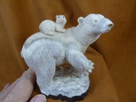 (BEAR-W125) Polar bears standing of shed ANTLER figurine Bali detailed c... - £329.35 GBP