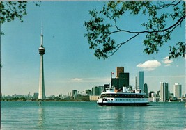 Vtg Postcard A view of the C.N. Tower Across the Water from Toronto Islands - £5.18 GBP