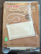 Sunset Needlepoint White Designer Evening Purse 5.5&quot; X 9.5&quot; 6976 Rare Unused - £30.32 GBP