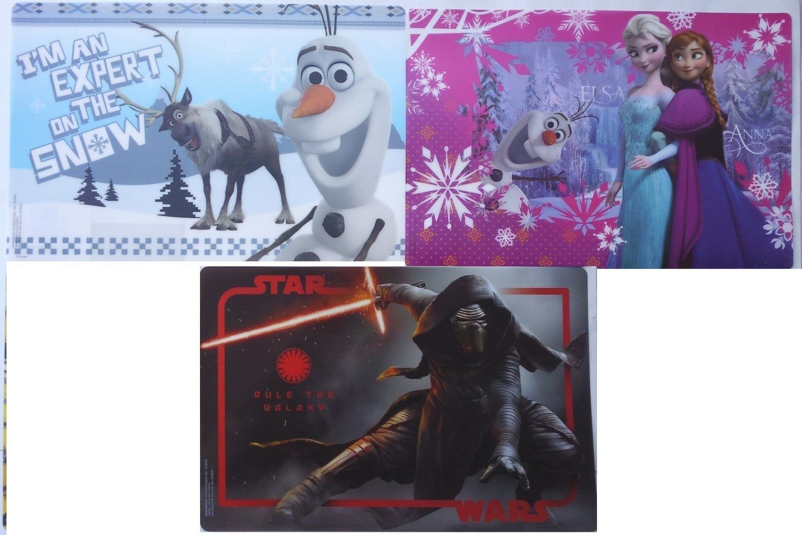 Disney Frozen &amp; Star Wars Plastic Placemats 1 or 4 Ct/Pk Select: Charact... - $2.96+