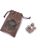 Dungeons and Dragons Dice Set with Storage Bag Brown - £13.34 GBP