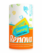 Renova Sunny Paper Towels - Jumbo Roll, 2-Ply, 120 Sheets, Summer, Decor, Season - £7.98 GBP+