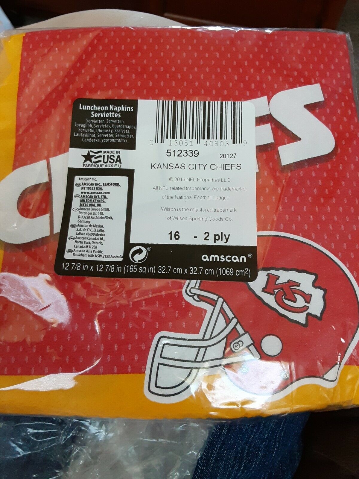 Kansas City Chiefs NFL Pro Football Sports Party Paper Luncheon Napkins 16 piece - $3.96