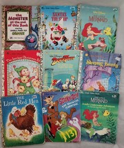 Lot 9 Little Golden Books Scooby Doo Disney Christmas Sesame Street Elf 1950-99 - £11.61 GBP