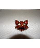 Cute Vintage Redware Glazed Pottery Kitty Cat Head Ashtray-3&quot; Japan - $47.80 CAD