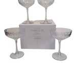 Pottery Barn Trellis Etched Coupe Cocktail Glasses Set of 4 Soda-lime Gl... - £37.34 GBP