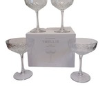 Pottery Barn Trellis Etched Coupe Cocktail Glasses Set of 4 Soda-lime Gl... - $47.47