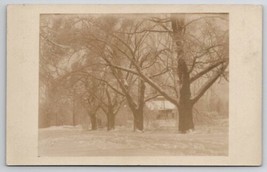 RPPC Winter Snow Covered Trees Farmhouse Real Photo Postcard B31 - $6.95