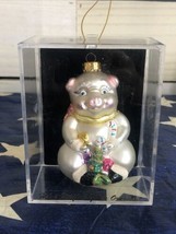 Christopher Radko InspiredBlown Glass Ornament Piggy Christmas Candy Cane - £25.03 GBP