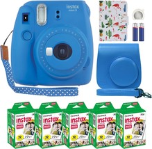 Fujifilm Instax Mini 9 Instant Camera Cobalt Blue With Custom Case + Fuji Instax - £127.38 GBP