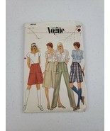 Vogue 8018 Slim Straight-Leg Shorts, Pants &amp; A-Line Skirt Sz 12 COMPLETE... - $11.10