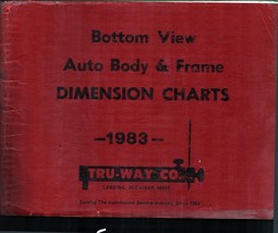 Vintage 1983 Tru-Way~~DIMENSION CHARTS Auto Body &amp; Frame Bottom View Sho... - £38.61 GBP