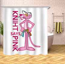 Pink Panther Shower Curtain Waterproof Polyester Bathtub Decor Curtain W/Hook70&quot; - £13.28 GBP+