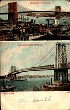 Udb POSTCARD- Multiview Of Brooklyn Bridge &amp; Williamsburg Bridge, New York BK62 - £4.76 GBP