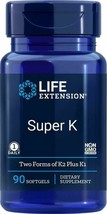 SUPER  K with K1 and Two Forms of K2 BONE HEALTH 90 Softgels  LIFE EXTEN... - £17.17 GBP