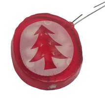 Vintage Christmas Ornament Red White Acrylic Plastic Tree Hanging Homemade Retro - £7.14 GBP