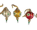 Handmade Christmas Ornaments Push Pin Beaded Sequins Small Lot of 5 - £24.35 GBP