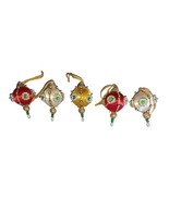 Handmade Christmas Ornaments Push Pin Beaded Sequins Small Lot of 5 - £23.59 GBP