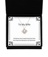 Perfect Wife Love Knot Rose Gold Necklace, All Women are Created Equal b... - £38.51 GBP