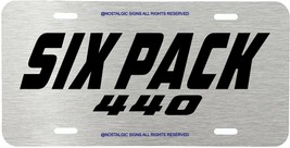 Six Pack 440 Assorted Brushed Look Aluminum Metal License Plate Cuda Runner S - £7.07 GBP