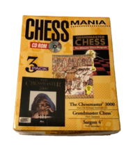 Chess Mania Master Sargon 3000 Three Pack CD Rom Vintage 80s Sealed New - $13.78