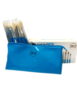 Lurella Cosmetics Neon Brush Set Color: CYAN with Zipped Cosmetics Bag - $12.36 CAD