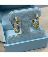 0.28CT Mujeres Bisel Diamante Talla Redonda Huggie Aro Pendientes 14k Do... - $1,112.13