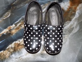 Coco Jumbo Black W/ White Polka Dot  Print Clog Shoe Size 11 Infant - $18.00