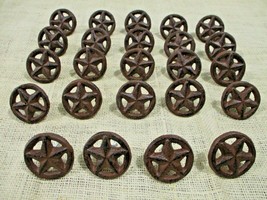 24 Drawer Pulls Star Ring Cabinet Knob Texas Western Cast Iron Rustic Ha... - $48.99