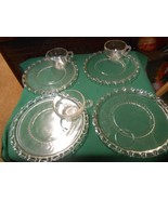 Great Collectible CANDLEWICK Set of 3 SANDWICH Plates with Cups &amp; 1 FREE... - £17.61 GBP
