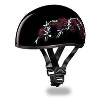 Daytona Helmets Skull Cap W/ BARBED ROSES DOT Motorcycle Helmet D6-BRO - £72.18 GBP