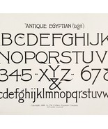 Antique Egyptian Light Font Example 1899 Victorian Craft Drawing Ephemer... - £15.06 GBP